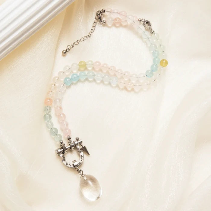 Veil Morganite & Clear Quartz Necklace