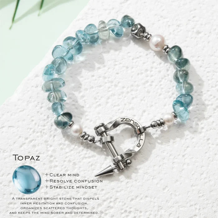 Vela Blue Topaz & Pearl Bracelet
