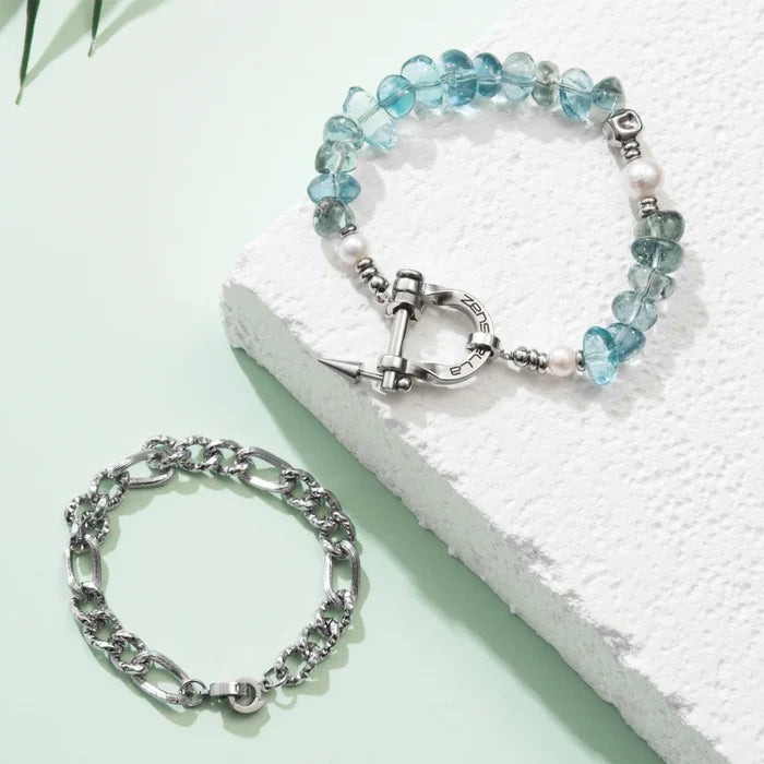 Vela Blue Topaz & Pearl Bracelet
