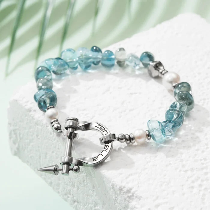 Vela Blue Topaz & Pearl Bracelet