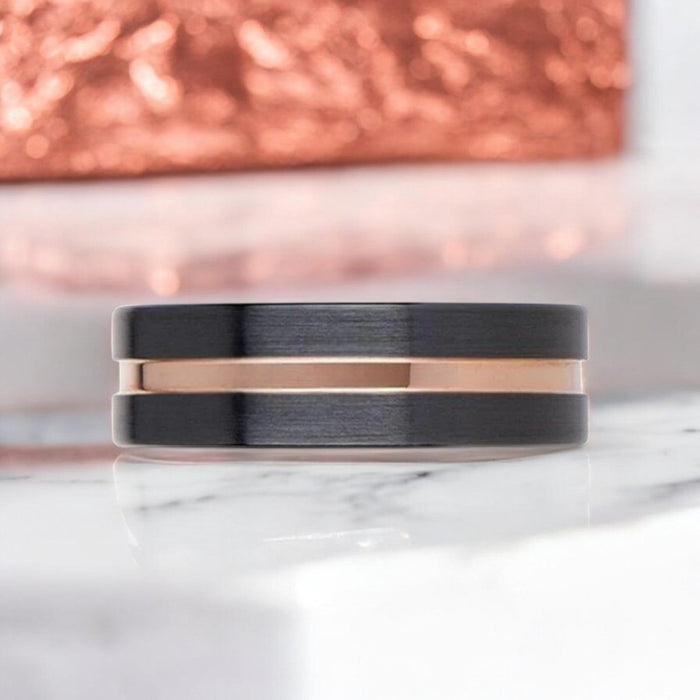 VENICE Black Ceramic men's wedding band, image 3