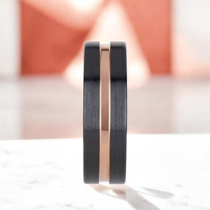 VENICE Black Ceramic men's wedding band, image 4