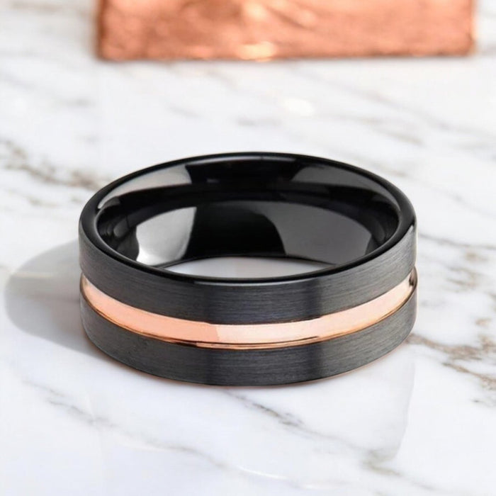 VENICE Black Ceramic men's wedding band, image 5