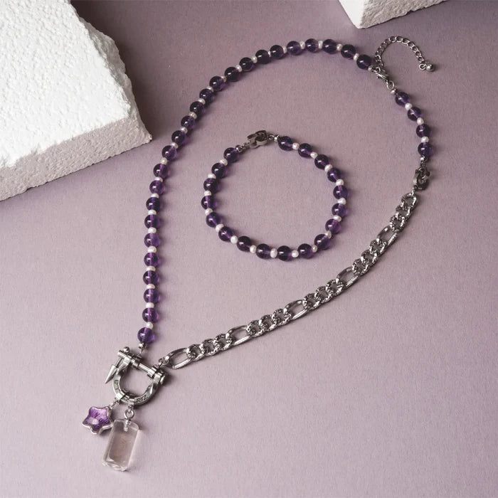 Vesper Amethyst & Pearl Necklace