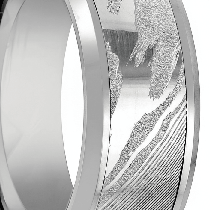 VESPER — close-up detail — men's tungsten carbide wedding ring | Aydins Jewelry
