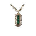 Vintage Style Natural Emerald Pendant in 14k Gold