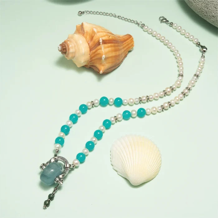 Virgo Amazonite & Fluorite Necklace