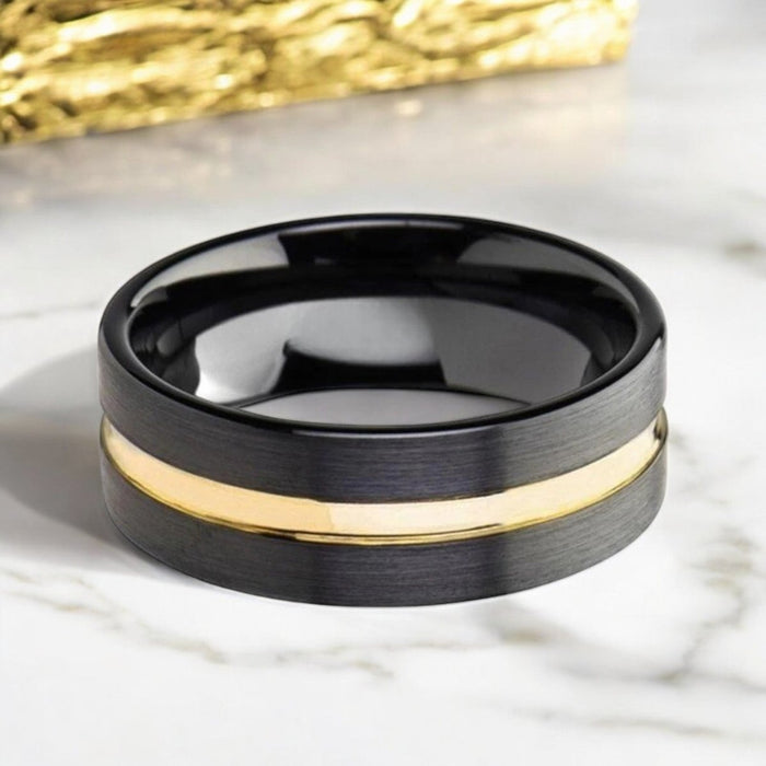 VIVALDI Black Ceramic men's wedding band, image 5
