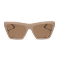 jessie james decker x diff eyewear featuring the vivi cat eye sunglasses with a almond brown frame and brown lenses front view