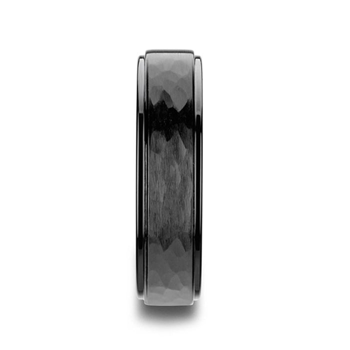 WARRIOR Black Ceramic men's wedding band, image 2