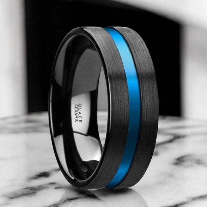 WESTLEY Black Ceramic men's wedding band, image 1