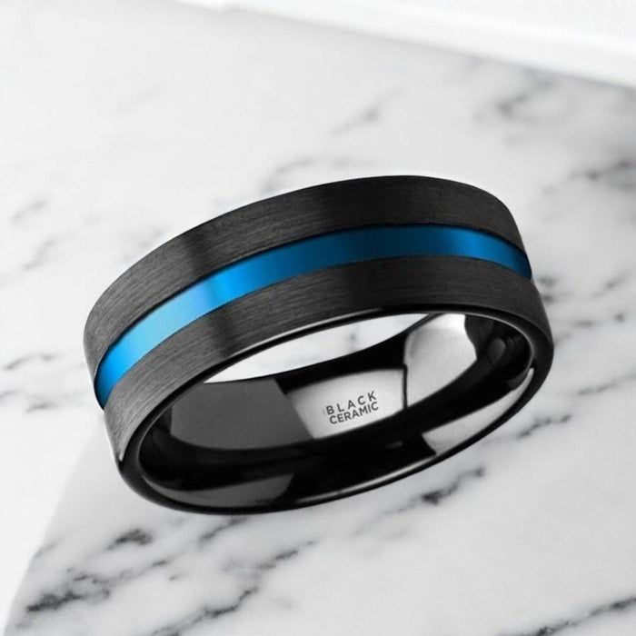 WESTLEY Black Ceramic men's wedding band, image 2