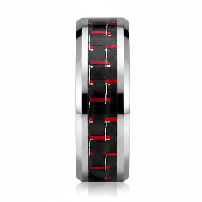 WHISPER — angled view — men's tungsten carbide wedding ring | Aydins Jewelry