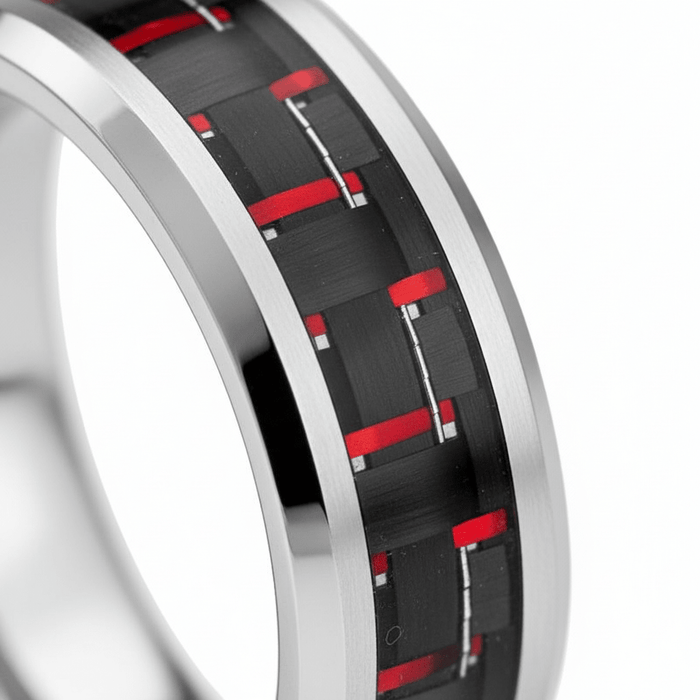 WHISPER — close-up detail — men's tungsten carbide wedding ring | Aydins Jewelry