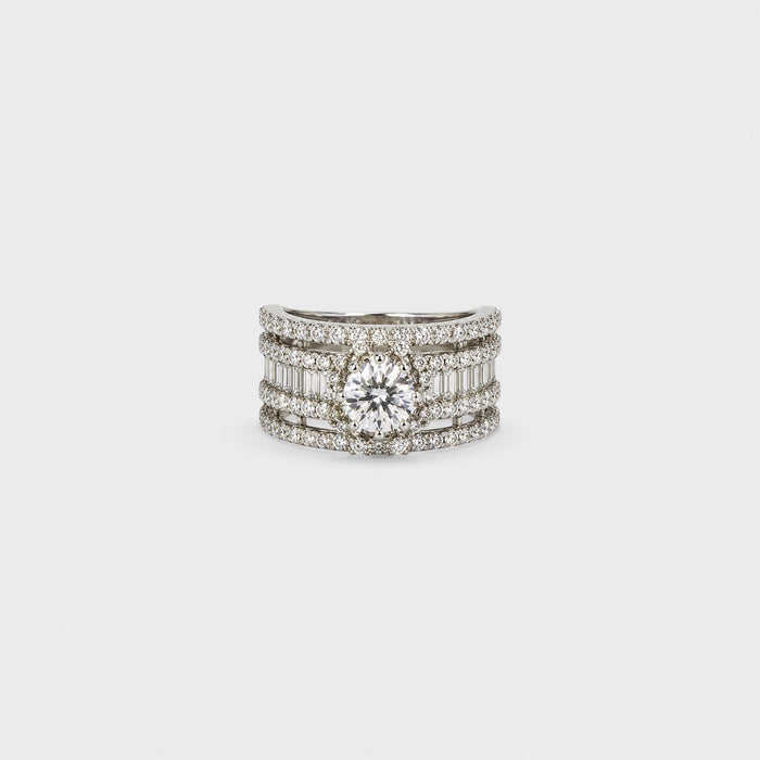 White Ice Multi-Row Ring - Monis Anas Jewellers