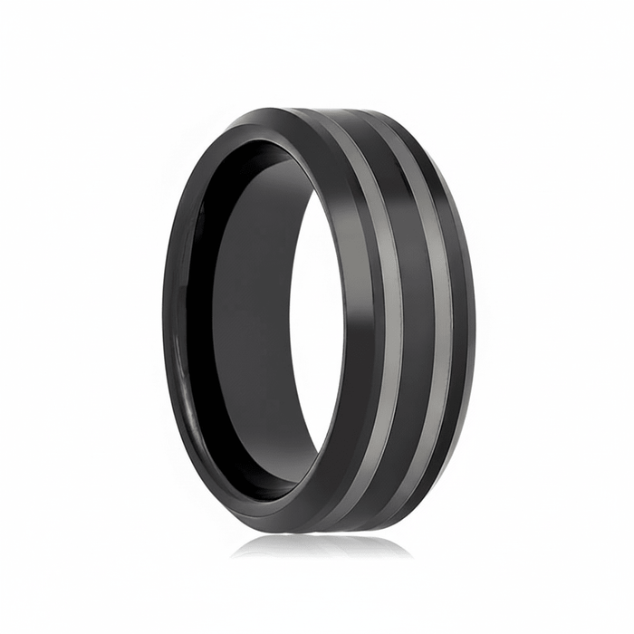 WOLSEY — hero shot — men's tungsten carbide wedding ring | Aydins Jewelry
