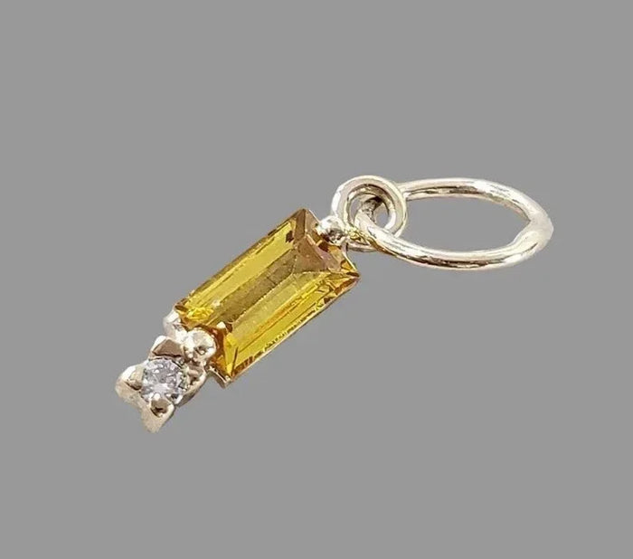 Yellow Sapphire & Diamond Pendant 14K Gold - K Jewelry Accessories