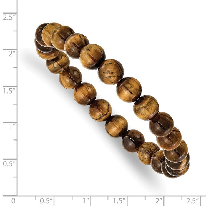 Elegant Unisex Stretch Bracelet with Tiger's Eye Beads