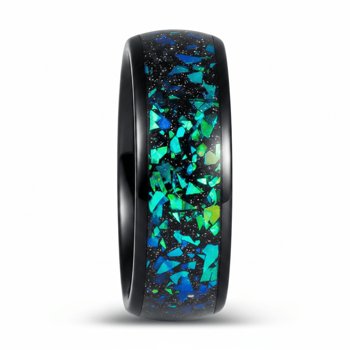 ZURLOU — Front-facing straight-on view — men's tungsten wedding ring.